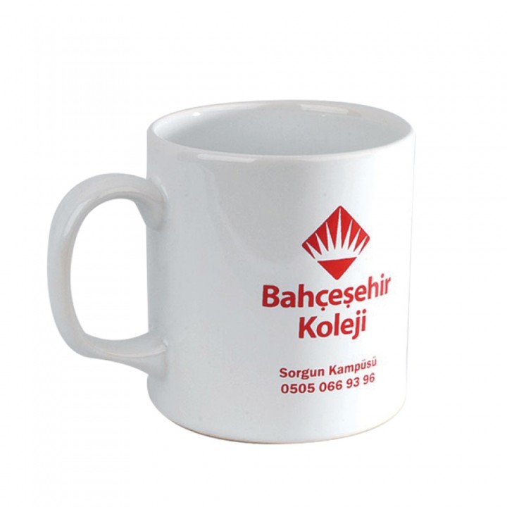 Kurumsal Beyaz Seramik Logo Baskılı Promosyon Kupa Bardak